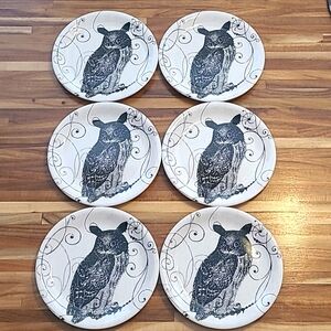 Halloween Owl Appetizer Plates set of 6